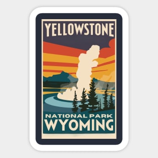 A Vintage Travel Art of the Yellowstone National Park - US Sticker